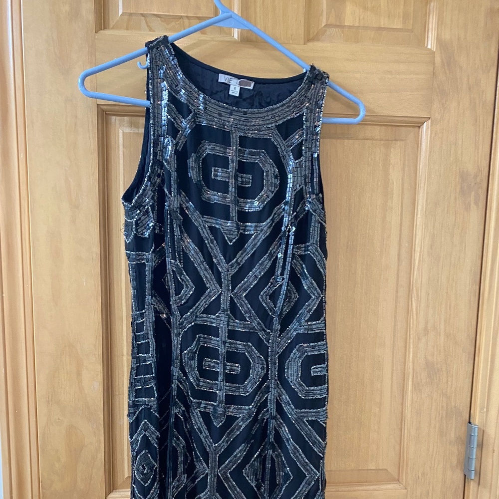 Black dress with sequins & beads